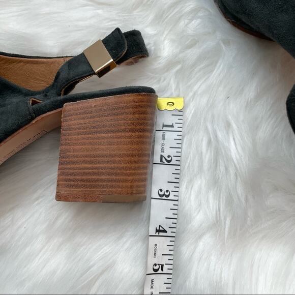 Alberto Fermani | Ancona Suede Open-Toe Slingback Sandal Bootie Heel Blue Grey - Picture 9 of 10